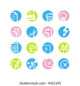 iconos de documento de círculo de primavera