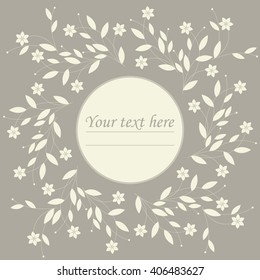 Spring circle frame with cute flowers can be used for greeting card, anniversary, invitation, cover and more creative designs.