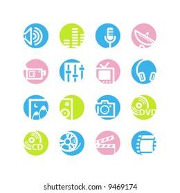 spring circle media icons
