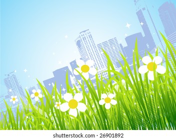 Spring in the city, flowers