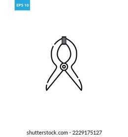 Spring clamp outline icon Vector illustration