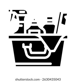 spring cleaning spring glyph icon vector. spring cleaning spring sign. isolated symbol illustration