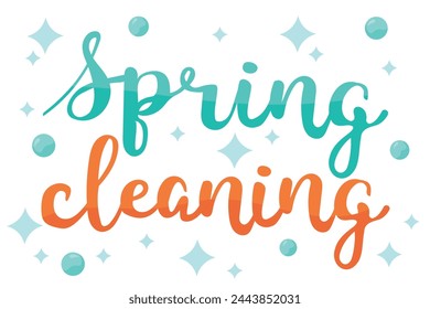 Spring Cleaning Letter Decorating And Foam Background, Housework, Appliance, Domestic Tools, Season. Vector design element for project, banner, invitation.