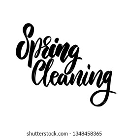 Spring cleaning. lettering phrase for invitation, banner, postcard, web, poster template. Vector illustration