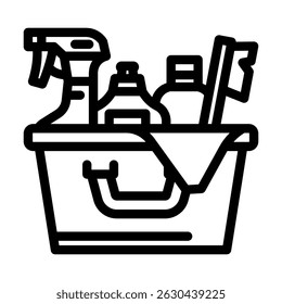 Limpieza de resortes Vector de línea de resortes. Limpieza de resortes Muestra de resortes. Contorno aislado Ilustración negra