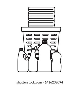 spring cleaning tools laundry detergent vector illustration