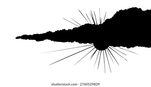 Spring clear windy day scene Dark bright azure blue color hand drawn cold cool winter fume steam vapor wind gale engrav outline artwork style. Cute grey summer soft rain abstract artist text space panoram scenic view scenery backdrop design icon sign