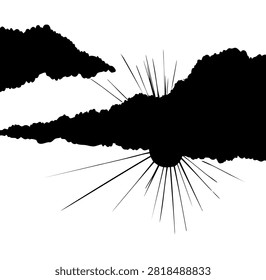 Spring clear windy day scene Dark bright azure blue color hand drawn cold cool winter fume steam vapor wind gale engrav outline artwork style. Cute grey summer soft rain abstract artist text space panoram scenic view scenery backdrop design icon sign