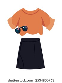 spring clothes and accessory isolated