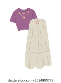 Ropa de primavera Prendas modernas aisladas