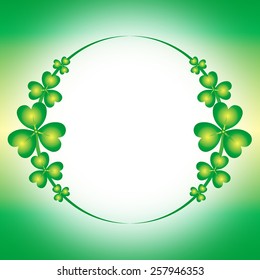 spring clover border green irish background, design for st. patrick's day, vector illustration
