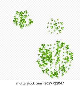 Spring Clover Wind Vector Transparent Background. Bright Leaves Air Template. Minimal Leaf Illustration. Green Foliage Falling Design.