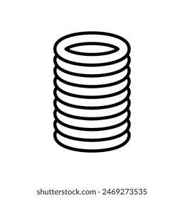 Spring, coil and absorber icon in thin line style Vector illustration graphic design