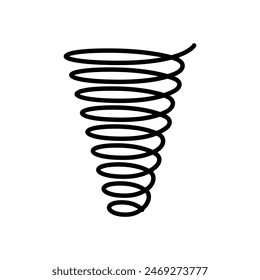 Feder-, Spule- und Absorber-Symbol im Dünnlinien-Stil Vektorillustration Grafikdesign