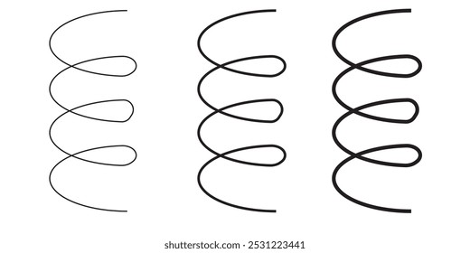 Ícone de mola, bobina e absorvedor em linha fina estilo ilustração vetorial design gráfico eps 10