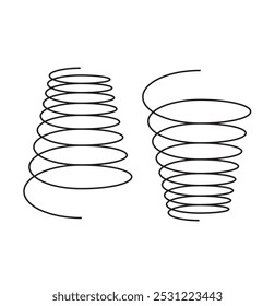 Ícone de mola, bobina e absorvedor em linha fina estilo ilustração vetorial design gráfico eps 10