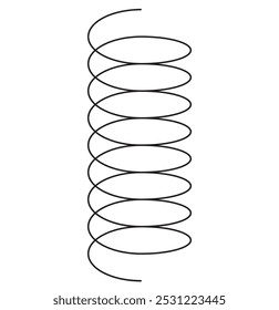 Ícone de mola, bobina e absorvedor em linha fina estilo ilustração vetorial design gráfico eps 10