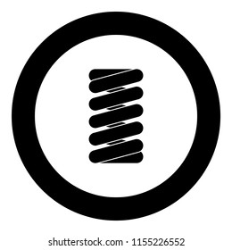 Spring coil icon black color in round circle