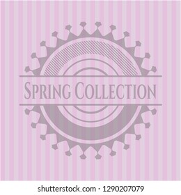 Spring Collection badge with pink background