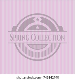 Spring Collection badge with pink background