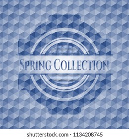 Spring Collection blue hexagon emblem.