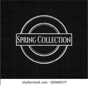 Spring Collection chalk emblem written on a blackboard