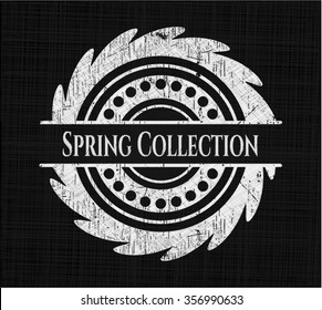 Spring Collection chalkboard emblem on black board