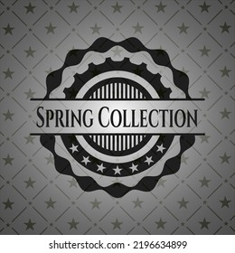 Emblema oscuro de la colección de primavera. Retro. Ilustración vectorial. Detallado. 