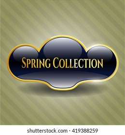 Spring Collection gold emblem or badge