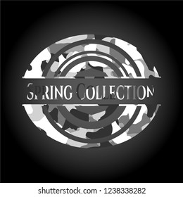 Spring Collection on grey camo texture