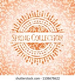 Spring Collection orange mosaic emblem