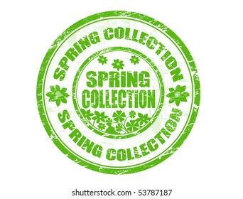 spring collection rubber stamp