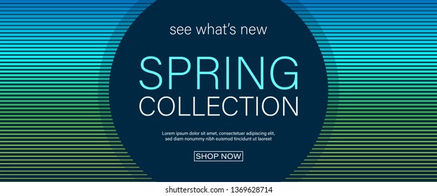 Spring Collection Vector Banner with Abstract Background.