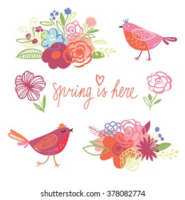 Spring collection, vector elements