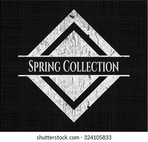 Colección de primavera escrita con textura de pizarra