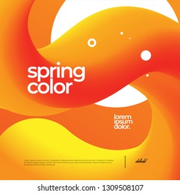 Spring color for your event party. Social media post with orange color gradient.