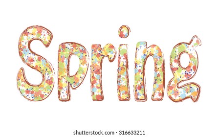 Spring colorful design on white background