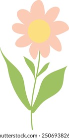 Spring Colorful Flower Illustration on White Background. Vector Clipart