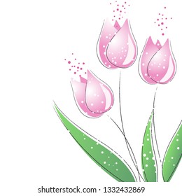 Spring colorful flowers growing. Vector illustration - Wektor 