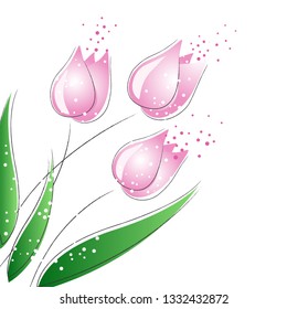 Spring colorful flowers growing. Vector illustration - Wektor 