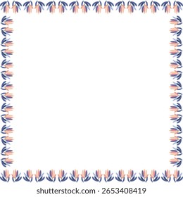 Spring colorful frame template. Leaf elements decoration. Easter border with empty space