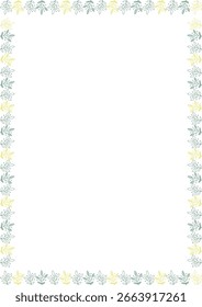 Spring colorful frame template. Leaf elements decoration. Baby shower design