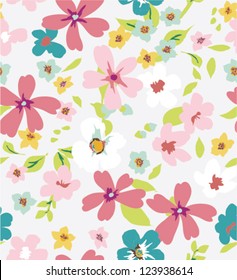 spring colorful seamless tiny flower,floral pattern background