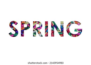 SPRING. Colorful typography text banner. Vector the word SPRING