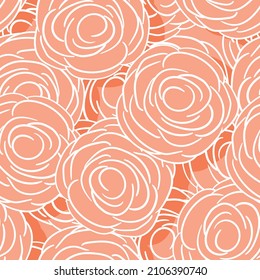 Spring colorful vector illustration with beige roses. Cartoon style. Design for fabric, textile, paper. Holiday print for Easter, Birthday, 8 March. Flowers with leaves.