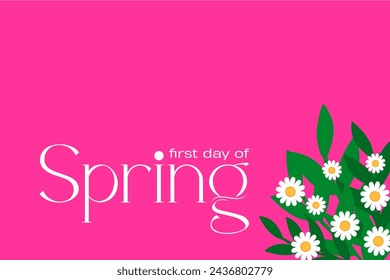 Frühling bunte Vektor-Illustration, Hallo Frühling, Erster Tag des Frühlings