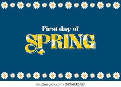 Spring colorful vector illustration, Hello Spring, First day of Spring