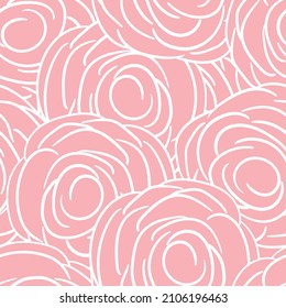 Spring colorful vector illustration with pink roses. Cartoon style. Design for fabric, textile, paper. Holiday print for Easter, Birthday, 8 march. Flowers with leaves.