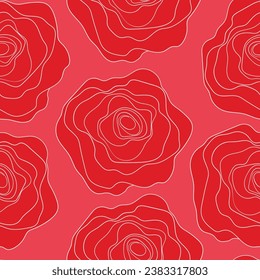 Ilustración vectorial colorida primavera con rosas rosadas. Estilo de caricatura. Diseño para tela, textil, papel. Impresión de vacaciones para Pascua, cumpleaños, 8 de marzo. Silhouette de flores.