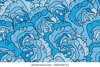 Spring colorful vector illustration with red roses. Cartoon style. Design for fabric, textile, paper. Holiday print for Easter, Birthday, 8 march. Flowers with leaves.